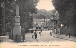 95- L´ISLE-ADAM- MONUMENT DE LA GUERRE 1870 / 74 ET RUE DE COUTI - L'Isle Adam