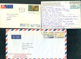 New Zealand. 3 Covers/card Send To Denmark - Luftpost