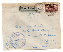 ENVELOPPE DE MEKNES POUR CHATEAUBRIAND DU 17/11/1931 CACHET 2 REGIMENT ETRANGER D'INFANTERIE 2 BATAILLON - Brieven En Documenten