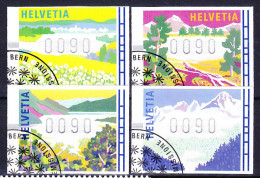 SUISSE DISTRIBUTEUR 1996 YT N° D 11 à 14 Obl. - Automatic Stamps