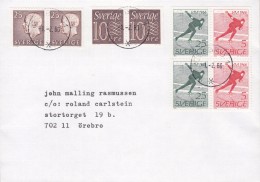 Sweden ÖREBRO 1980 Cover Brief Incl. 4x 3-Sided Pairs VM Iceskating Block - Storia Postale