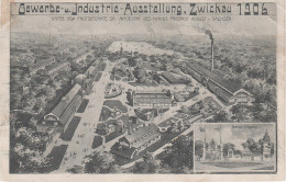 Litho AK Gewerbe Industrie Ausstellung Zwickau 1906 Haupteingang Vogelschau Ausstellungsgelände Luftbild - Zwickau