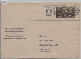 1944 Sonderflugpostmarken DH3 F37 Von Zürich Nach Zürich Werbeflagge Zürich Stadt Der Schönen Geschäfte - Sonstige & Ohne Zuordnung