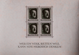 MiNr. 646(Block 7) Deutschland Deutsches Reich 1937, 5. April. Blockausgabe: 48. Geburtstag Von Adolf Hitler. - Blokken