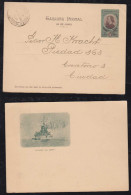 Argentina 1901 Stationery Card 2c Battle Ship San Martin Local Use - Cartas & Documentos