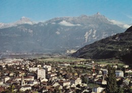 MONTHEY : Vue Générale Sur La Ville Et Les Alpes Vaudoises - Monthey