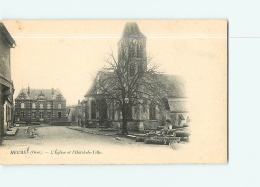 HERMES : L'Eglise Et L'Hôtel De Ville , Dos Simple (bleuté). 2 Scans. Edition ? - Other Municipalities