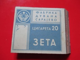 Empty Cigaret Box-Zeta Sarajevo S.F.R.Jugoslavia-Prazna Kutija Od Cigara - Empty Tobacco Boxes