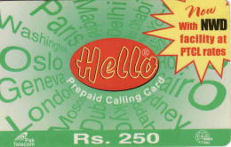 Pakistan Prepaid 250 RS. Card Hello Pak Telecom - Pakistan