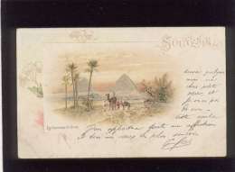 égypte Souvenir De  Les Pyramides De Gizeh , édit. W. Hagelberg  Berlin  Type Gruss Aus , Timbre Stamp - Gizeh