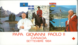 Visita Di Givanni Paolo II In Canada Settembre 1984 - Popes