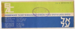 ISRAEL EL AL AIRLINES PASSENGER TICKET 1970 - Europe