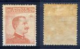 PL1 1916 20 Cent Senza Filigrana - Sassone N. 107 Nuovo / New MH* [VEDI SCANSIONE / SEE SCAN] - Ongebruikt
