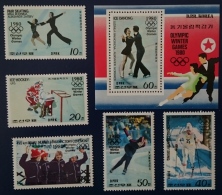 COREE DU NORD Jeux Olympiques (olympic Games) LAKE PLACID 80. Yvert 1615C+BF Serie Complete ** MNH , Neuf Sans Charniere - Winter 1980: Lake Placid