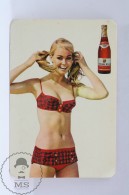 Euro Pils Spanish Beer Advertising Pocket Calendar 1969 Spain - Pin Up Red Bath Suit Pig Tail Blonde Girl - Grossformat : 1961-70