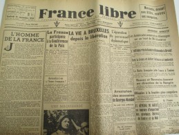 Journal/"France Libre"/à L´avant Garde Du Progrés Social/"L'Homme De La France "/15 Sept 1944   VJ86 - 1939-45