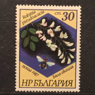 NEW/UNUSED/MINT RARE ROBINIA PSEUDOACACIA FLOWER 1987 BULGARIA 30 STOTINKI CLEAR STAMP - Geneeskrachtige Planten