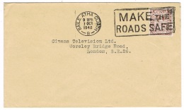 RB 1103 -  1948 Cover Eire Ireland To Cinema Television London - Good Road Safety Slogan - Storia Postale