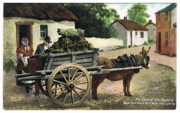 RB 1103 -  Early Ethnic Postcard - Black Turf Seller Cart & Donkey - Ireland Eire - Other & Unclassified