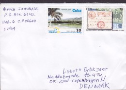 Cuba HABANA 2006 Uncancelled Cover Letra Denmark Exposicion Mundial De Filatelia Malaga Postdienst In Kuba - Cartas & Documentos