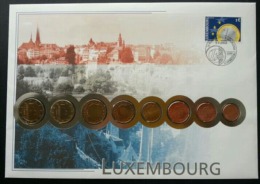 Luxembourg Euro Coin 2002 Bank Currency Money Building Landmark FDC (coin Cover) *rare - Brieven En Documenten