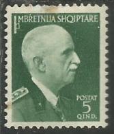 ALBANIA 1939 1940 ORDINARIA 5 Q MNH - Albanie