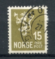 Norvege, Norway, Norge, 1937, Dark Oliv, Used, Michel 183b - Gebruikt