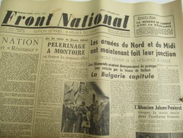 Journal/"Front National "/Edition De Paris Les Armées Du Nord Et Du Midi Ont Fait Leur Jonction/7  Sept 1944  VJ106 - 1939-45