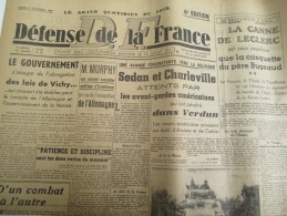 Journal/"Défense De La France"/Le Grand Quotidien Du S/ Le Gouvernement S'occupede L'abrogation/2 Sept 1944  VJ109 - 1939-45