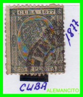 ESPAÑA  COLONIA ESPAÑOLA  CUBA  ( EUROPA ) — SELLO  0.25 C. DE PESETA   AÑO 1877 - Cuba (1874-1898)