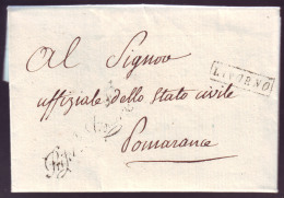 MEDITERRANEE - LAC - (113) "LIVORNO" Encadré (1808) + "Préfet De Livourne" En Franchise Pour Pomarance (113) - 1792-1815 : Departamentos Conquistados