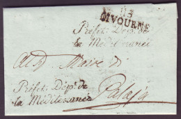 MEDITERRANEE - LAC - 113 LIVORNO (1809) + "Préfet Dept De / La Méditérranée" En Franchise Pour Palaja (113) - 1792-1815 : Departamentos Conquistados