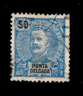 ! ! Ponta Delgada - 1897 D. Carlos 50 R - Af. 19 - Used - Ponta Delgada