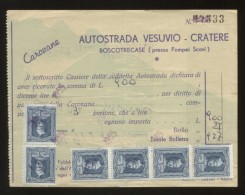 AUTOSTRADA VESUVIO - CRATERE TICKET REVENUE STAMPS 1955 NAPOLI - 1946-60: Used