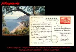 EUROPA. GRECIA. ENTEROS POSTALES. TARJETA POSTAL CIRCULADA 1963. TSAGKARADA. GRECIA-VIENA. AUSTRIA - Postwaardestukken