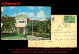 AMERICA. CARIBE ANTILLLAS HOLANDESAS. ENTEROS POSTALES. TARJETA POSTAL CIRCULADA 1966. ARUBA-BOGOTÁ - West Indies