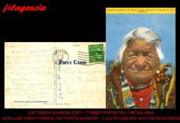 PIEZAS. ESTADOS UNIDOS. ENTEROS POSTALES. TARJETA POSTAL CIRCULADA 1950. GALLUP. NEW MEXICO-LOS ÁNGELES. JEFE INDÍGENA - Otros & Sin Clasificación