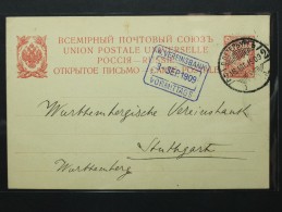 Russie - Russia - Entier Privé Crédit Lyonnais Bank Saint Pétersbourg Pour Stuttgard 1909 (904) - Cartas & Documentos