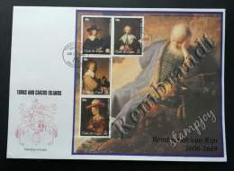 Turks And Caicos Islands Famous Painters 2003 Painting Drawing Art Culture (sheetlet FDC) *rare *big Size FDC - Turcas Y Caicos