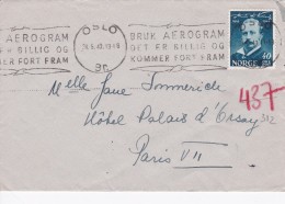 NORVEGE 1949 LETTRE DE OSLO - Storia Postale