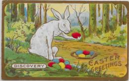 CPA Carte Ancienne Lapin Bunny Rabbit Fantaisie Non Circulé Paques Gaufré - Otros & Sin Clasificación