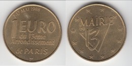 **** 1 EURO DU 13ème ARRONDISSEMENT DE PARIS - 7-17 MAI 1998 - PRECURSEUR EURO **** EN ACHAT IMMEDIAT !!! - Euros Des Villes