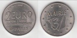 **** 2 EURO DU 13ème ARRONDISSEMENT DE PARIS - 7-17 MAI 1998 - PRECURSEUR EURO **** EN ACHAT IMMEDIAT !!! - Euros Of The Cities