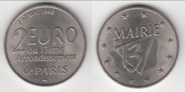 **** 2 EURO DU 13ème ARRONDISSEMENT DE PARIS - 7-17 MAI 1998 - PRECURSEUR EURO **** EN ACHAT IMMEDIAT !!! - Euros Des Villes