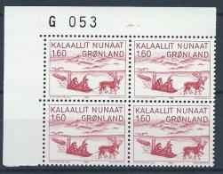 Groënland 1981, N°116 Neuf En Bloc De 4 Avec Marque, Jens Kreutzmann Traineau à Rennes - Unused Stamps