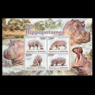 BURUNDI 2011 - Scott# 826 S/S Hippopotames MNH - Unused Stamps