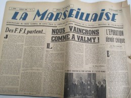 Journal / "La Marseillaise"/Front National De Lutte Pour La Libération Et L'indépendance/15 Sept 1944 VJ114 - 1939-45