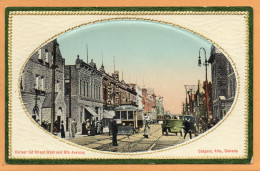 Calgary Alta 1st St & 8th Ave 1910 Postcard - Calgary