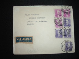 LETTRE PAR AVION Pour La FRANCE TP 5.00 X3 + TP 0.50 X4 OBL.16 DEZ 58 ATLANTICH MANHA BRASIL - Cartas & Documentos