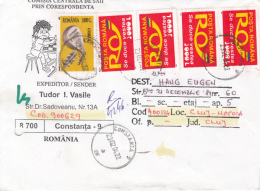 4286FM- POST SERVICE, COBSA, STAMPS ON REGISTERED COVER, 2004, ROMANIA - Storia Postale